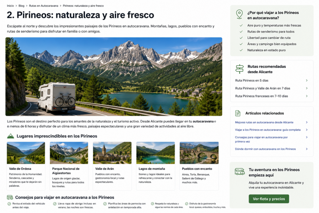 🌞 Destinos para viajar este verano en autocaravana desde Alicante (guía 2026)